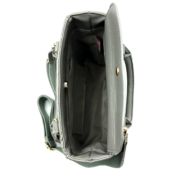 Valentino Brand New W/Tags - Light Grey Magnetic Top Closure Handle Bag W/Strap - Picture 3 of 5